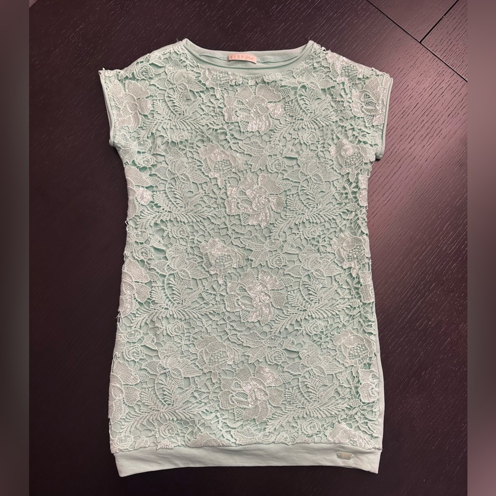 ELSY GIRLS DRESS - LIGHT GREEN - SZ 34 (US SIZE 8)